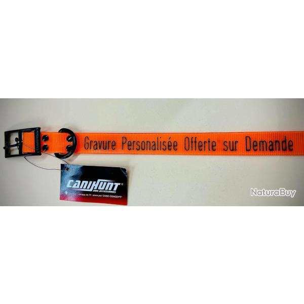 Vente flash ! Collier Canihunt Polyurthane 1.9 x 0.25 x 45 cm Gravure offerte et couleur au choix !