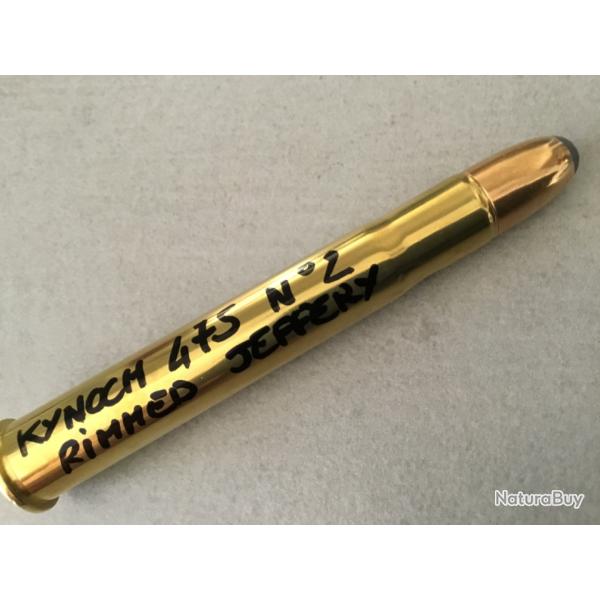 Superbe cartouche de collection KYNOCH 475 N�2 RIMMED JEFFERY Ogive 1/2 blind�e