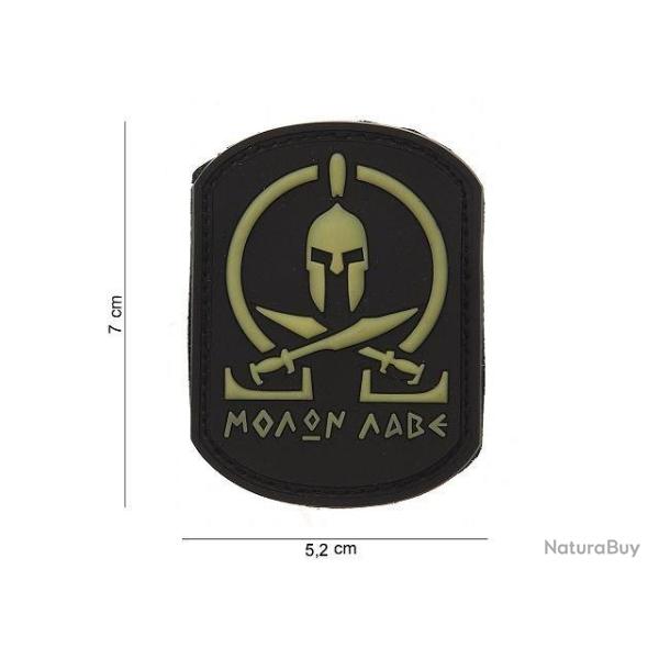 Patch 3D PVC Molon Labe Spartan Blanc & Noir (101 Inc) Noir