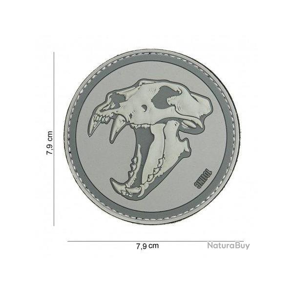 Patch 3D PVC Skull Tigre (101 Inc) Gris