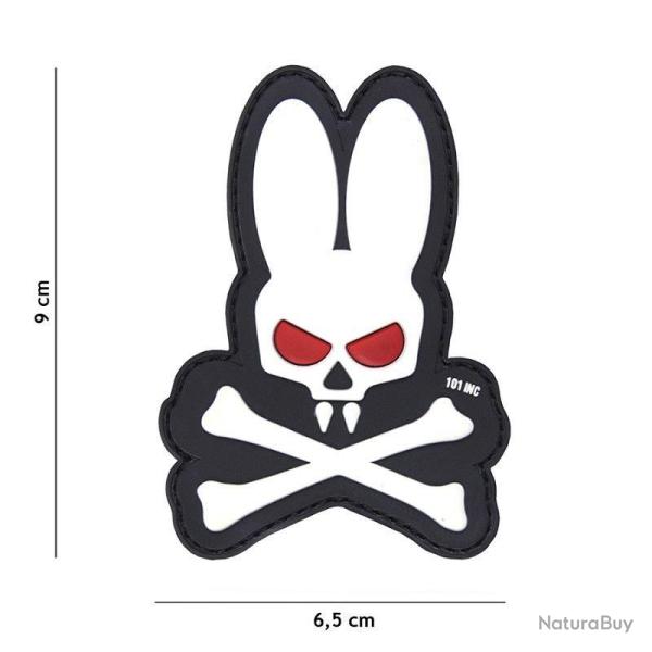 Patch 3D PVC Skull Bunny (101 Inc) Blanc