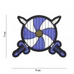 Patch 3D PVC Viking Shield & Sword (101 Inc) Bleu