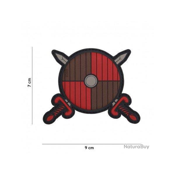 Patch 3D PVC Viking Shield & Sword (101 Inc) Marron