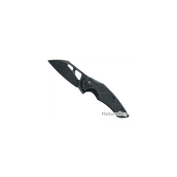 Couteau FoxEdge ATRAX lame forme tanto  trou acier 9Cr13 revtement Idroglider finition blackwash