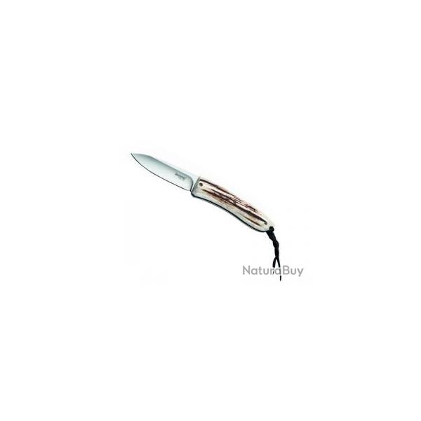 Couteau Lionsteel OPERA lame acier D2 satin� � cran +�tui +manche cerf v�ritable