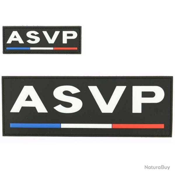 Bande ASVP gomme relief noir dos et devant