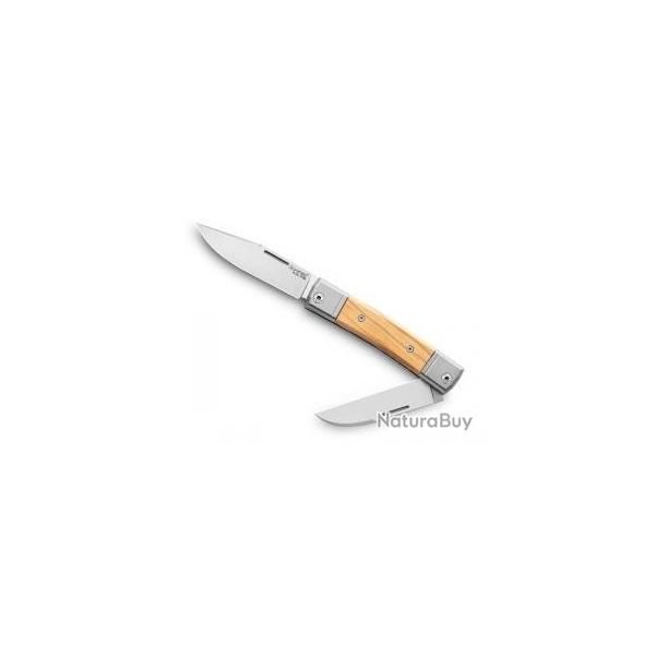 Couteau Lionsteel BESTMAN 2 lames (Clip-point et Wharncliffe) acier M390 Bohler satin� � cran