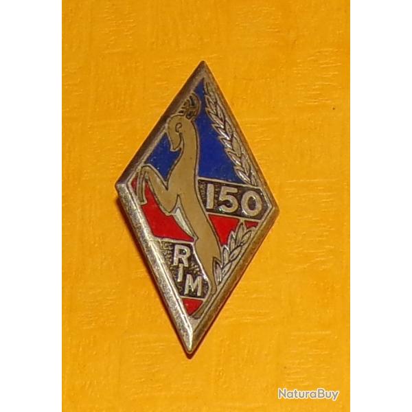 150� R�giment d'Infanterie Motoris�, �mail , losange bleu rouge chevreuil blanc marron branche de la