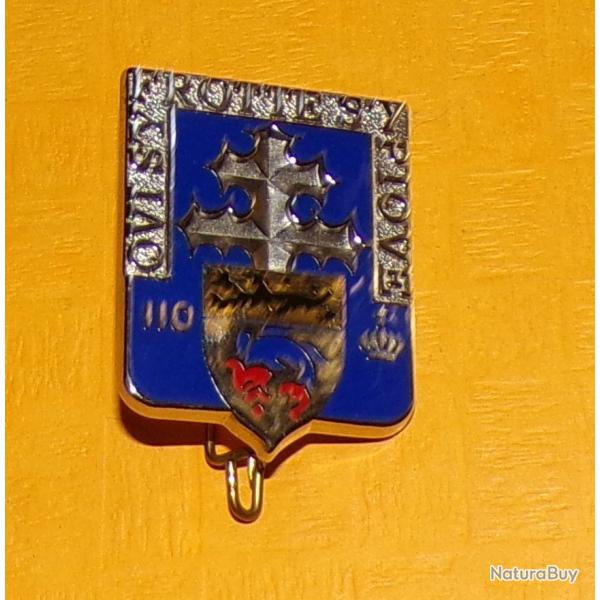 110� R�giment d'Infanterie, opaque, dos grenu, tirage 2000, 2 pontets ,�cu fond bleu aux armes de Du