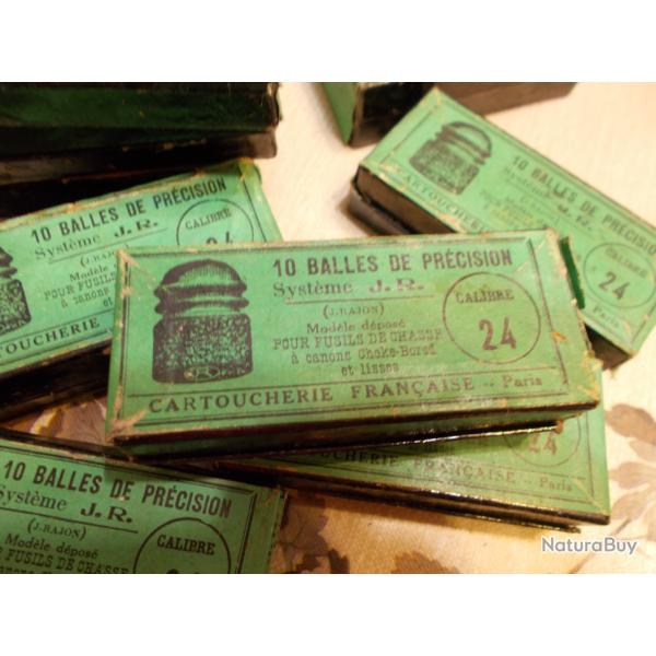 RARE!!!! Ancienne boite ogives/balles cal 24  "De Pr�cision"  Complete avec Notice de Chargement !!!