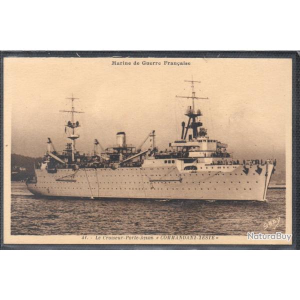 CPA - Marine de Guerre Fran�aise  -Le Croiseur - Porte - Avion " COMMANDANT - TESTE "N� 3702