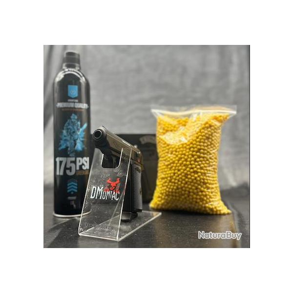 PACK PR�T A TIRER  PISTOLET WALTHER PPK/S BLK BBS 6MM GAZ 1,0 J