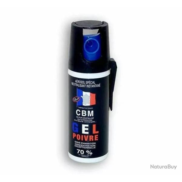 A�rosol bombe de d�fense lacrymog�ne Gel Poivre 50 ml - CBM