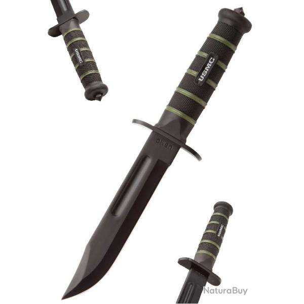 Poignard de combat USMC Blackout avec fourreau