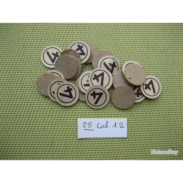 25 Cartons num�rot�s cal 12 No 4 ou neutres