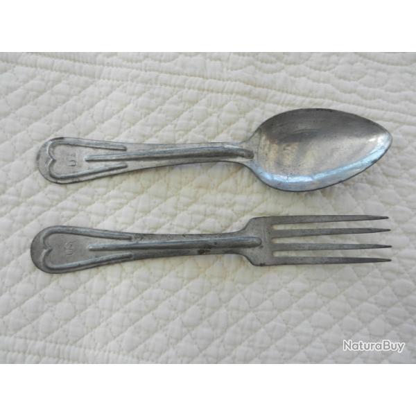 cuill�re et fourchette militaire US am�ricaine 1917