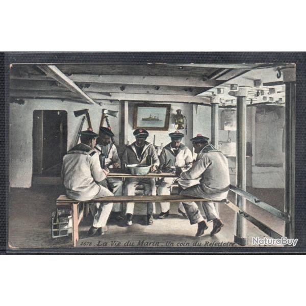CPA - MARINE Militaire  - La Vie du Marin - Un coin du R�fectoire N� 3709