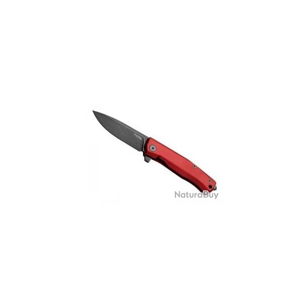 Couteau Lionsteel  MYTO lame acier M390 Bohler finition blackwash +manche aluminium rouge