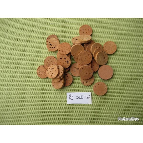 Rares...   81 rondelles li�ge naturel cal 16 �paisseur 3 mm