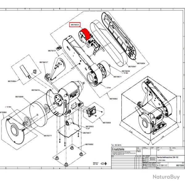 9 8079 4023 Rouleau tension de bande pour bras SM-100