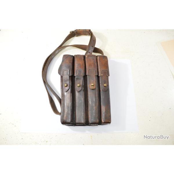 Porte chargeur cuir pour pistolet mitrailleur Tch�que / Yougoslave MP56 (style MP40 Allemand)
