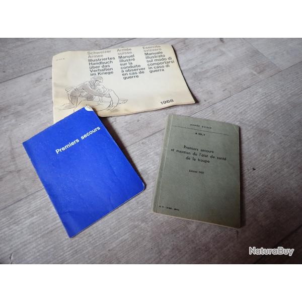 Lot d'ouvrages sur le premier secours dans l'arm�e suisse