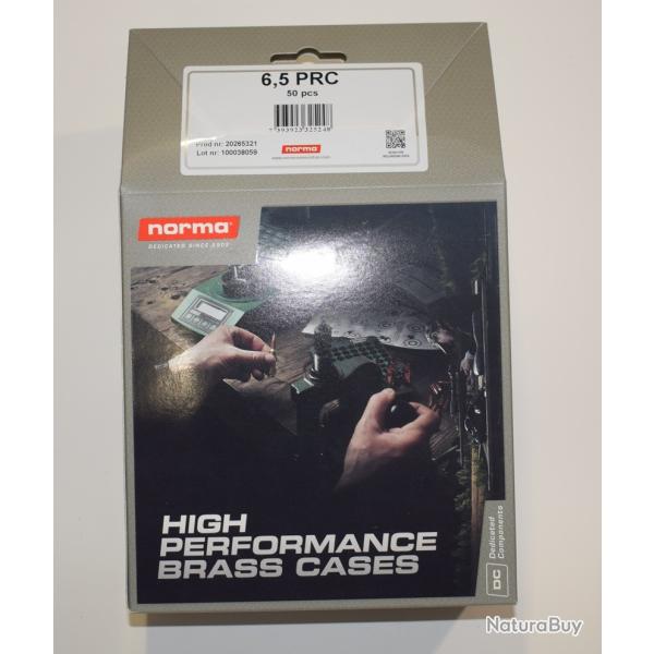 Lot 50 douilles laiton Norma cal 6.5 PRC
