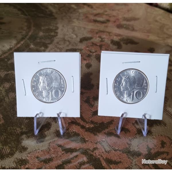 De Qualit�: Lot 2 X 10 Schilling Argent 1957 - 1958 , Autriche , �sterreich