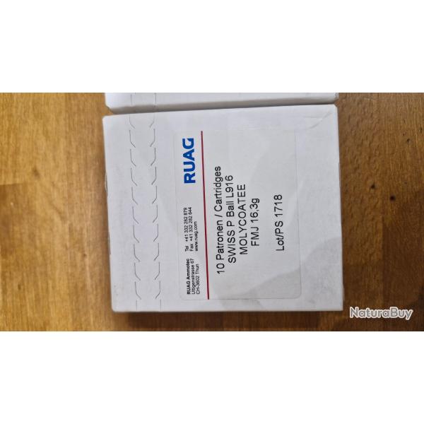 Munitions 338LM swiss P 250gr Moly