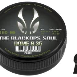 Plombs 6.35 mm The Black Ops Soul T&ecirc;te Dome - BO Manufacture - Boite de 150