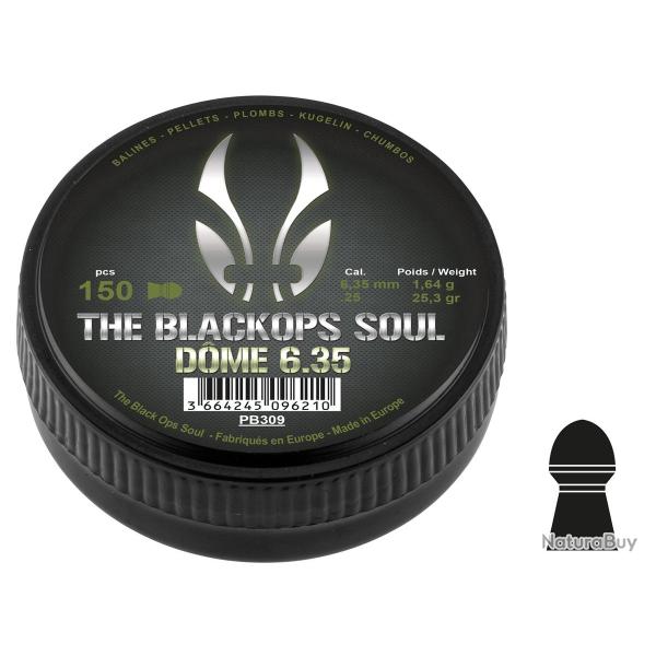 Plombs 6.35 mm The Black Ops Soul T�te Dome - BO Manufacture - Boite de 150