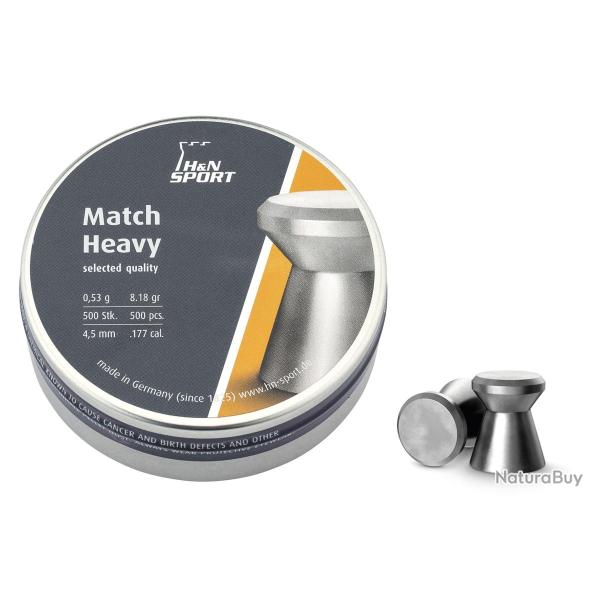 Plombs Match 4.49 Heavy Competition 4.5mm - H et N - Boite de 500