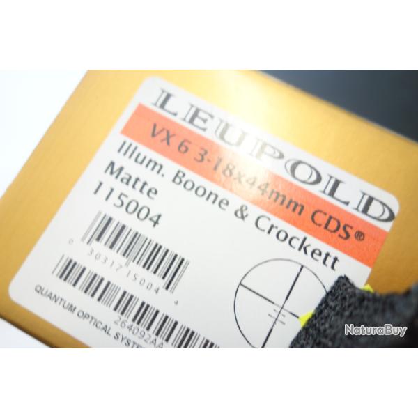 LUNETTE LEUPOLD VX6  LUMINEUSE  3-18X44  NEUVE TUBE CORP 30 MM AVEC REGLAGE PARALLAXE