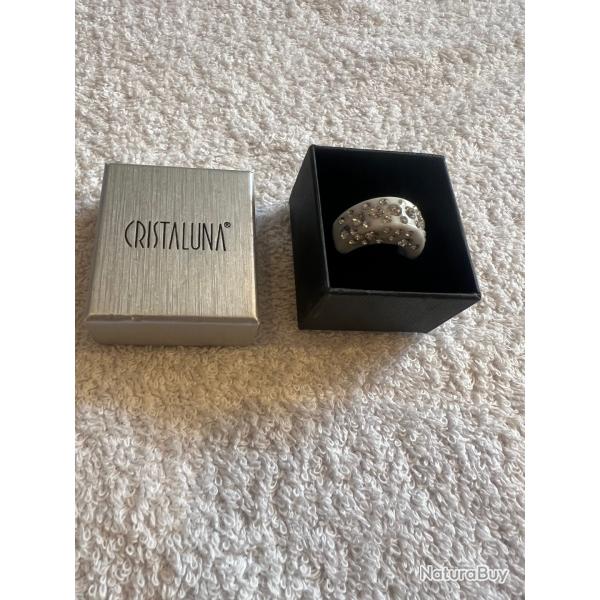 Bague cristaluna diva cristal acrylique blanc swarovski neuf 10 356 00