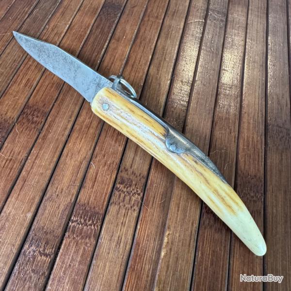 COUTEAU CORNILLON BOIS DE CERF XlX �me FONCTIONNE PARFAITEMENT