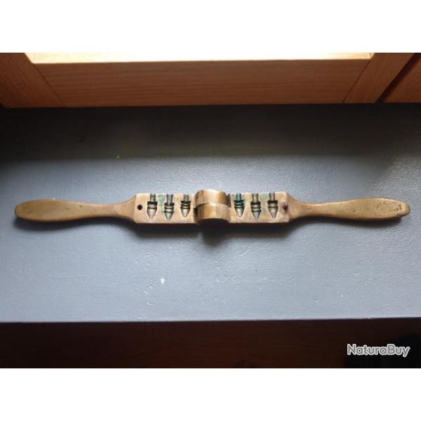 Exceptionnel moule  balles en bronze amricain poque guerre de scession