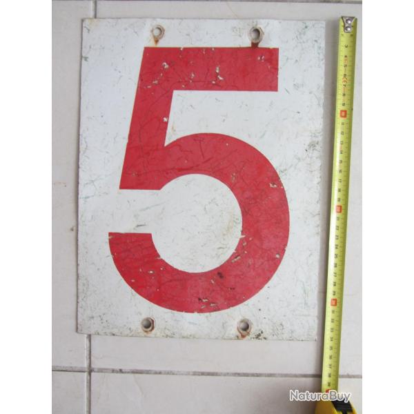 Plaque de gare en m�tal N�5 - Ann�es 50-60