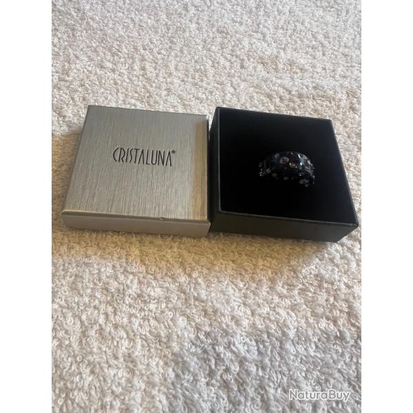 bague cristaluna diva acrylique noir swarovski purple velvet et tanzanite neuf 101 359 d8