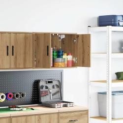 Armoire murale de garage ch&ecirc;ne artisanal bois d'ing&eacute;nierie