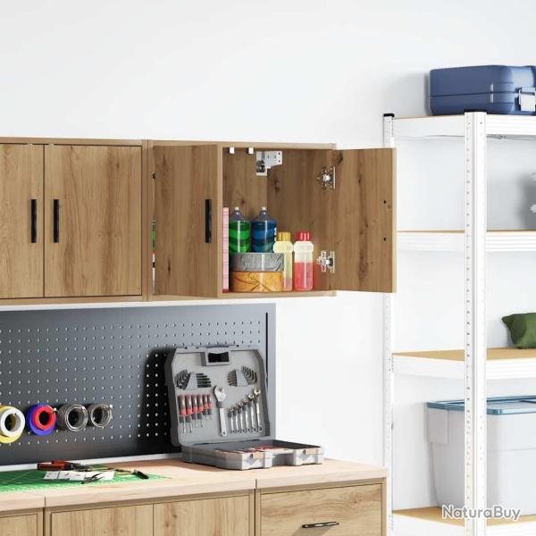 Armoire murale de garage ch�ne artisanal bois d'ing�nierie
