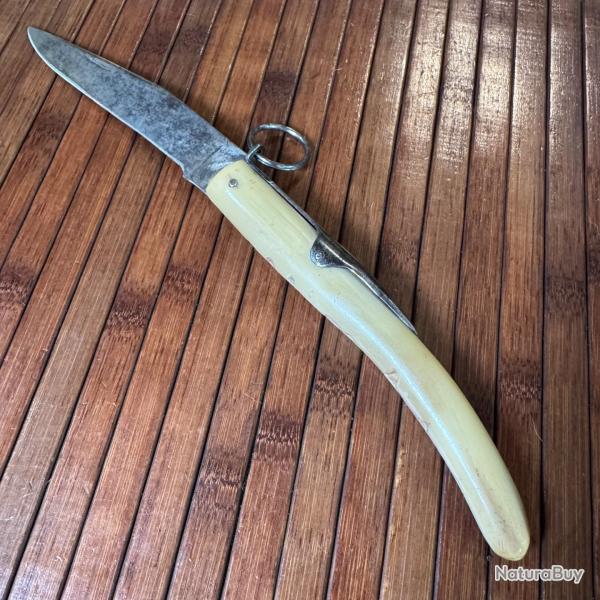 GRAND COUTEAU A PALME EN CORNE  COLLECTION FRANCE ARTISANAL BON �TAT 1900-20