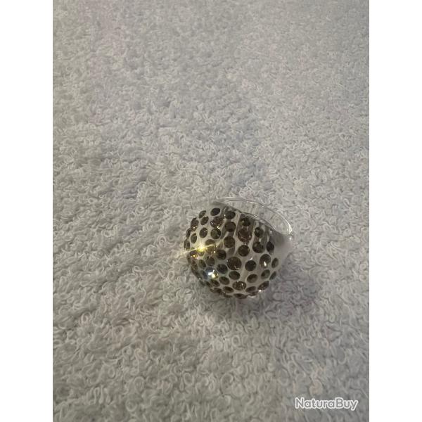 Bague cristaluna princesse acrylique transparent swarovski dorado light colorado topaz neuf 100501d1