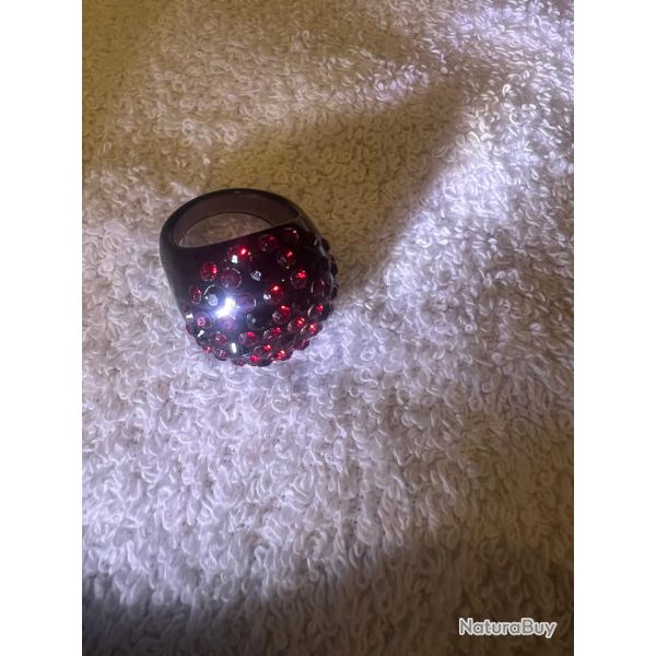 bague cristaluna princesse acrylique noir swarovski jacinthe neuf 101 501 n1