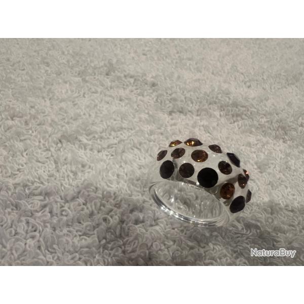 Bague cristaluna veretta acrylique transparent swarovski dorado Light et colorado topaz 101 202