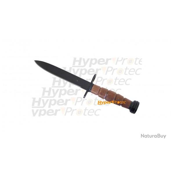 Poignard US M4 lame noire manche genre cuir avec �tui m�tal