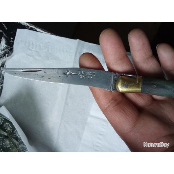 Trs ancien couteau Laguiole Extra G David , manche en corne ,, aiguiseur