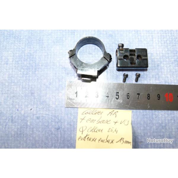 lot montage pivotant : 1 collier DIAM 25.4 + 1 embase ( de type EAW ou RECKNAGEL )