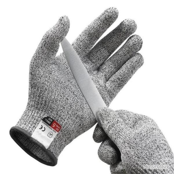 Gants anti-coupures professionnels - Norme EN388 niveau 5 - taille S - LIVRAISON GRATUITE