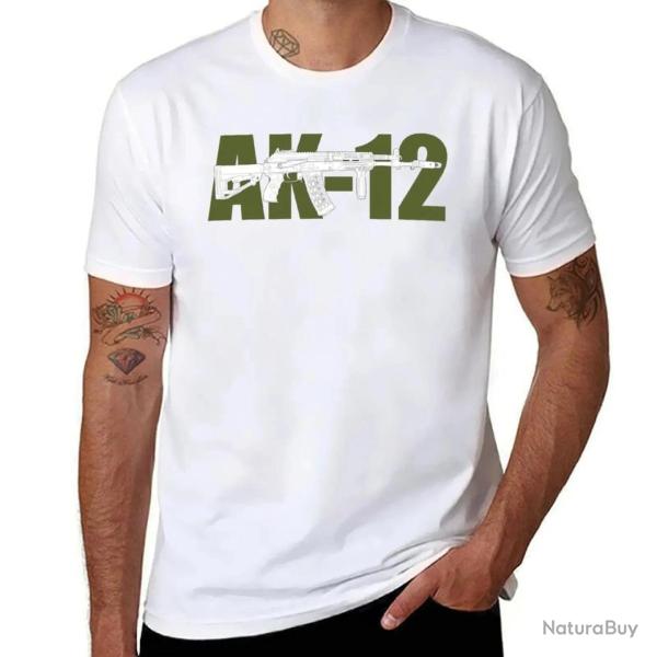 T shirt fusil d assaut AK 12 Blanc