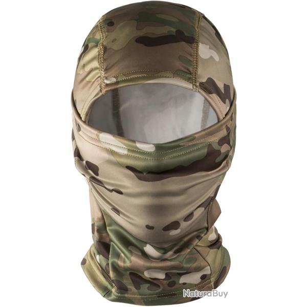 Masque Tactique Complet en Silicone et Tissu Elastique Camouflage pour Chasse Airsoft Vlo Camo
